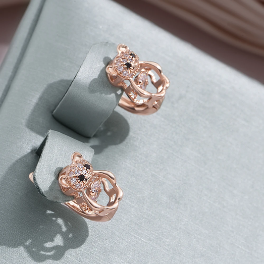 Boucles d'oreilles scintillantes en forme de singe pour un style chic et original