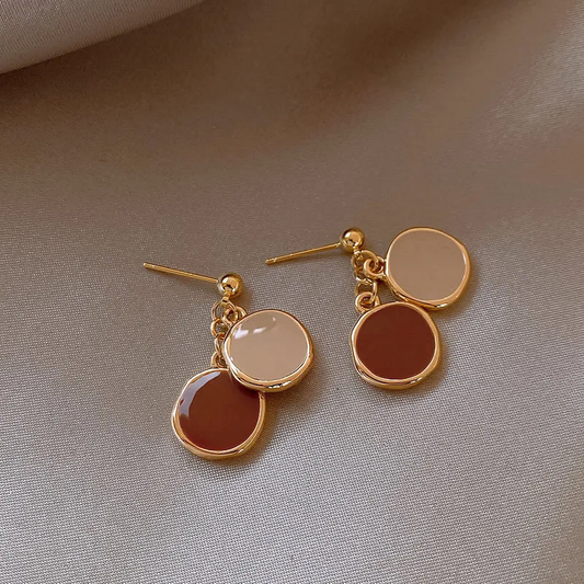 Boucles d'oreilles en or rose et blanc, raffinées et élégantes