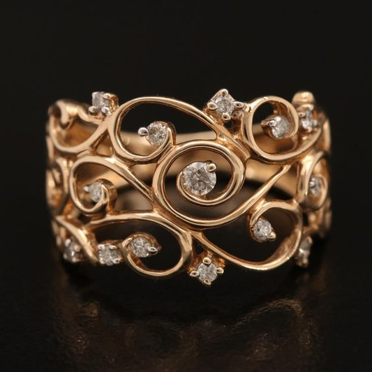 Ethereal Vintage Ivy Zirconia Ring