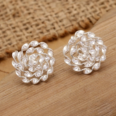 Éblouissantes boucles d'oreilles vintage en argent