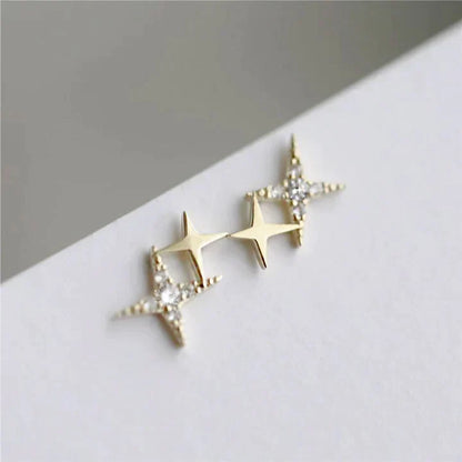 Boucles d'oreilles Étoiles scintillantes en or avec Zirconia ❤️